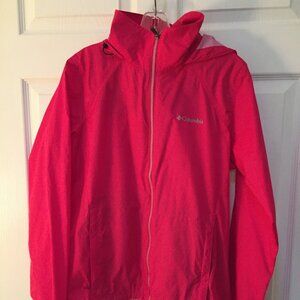 Columbia Sportswear Hot Pink Windbreaker Hooded Jacket Women's Size Large